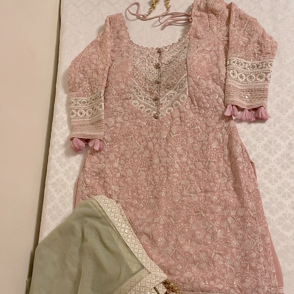 Indian Pakistani bridal party sharara suit NEW size s - Picture 1 of 7